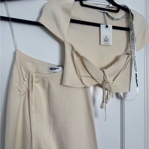 MistressRocks Cream Knit Top and Pant Set